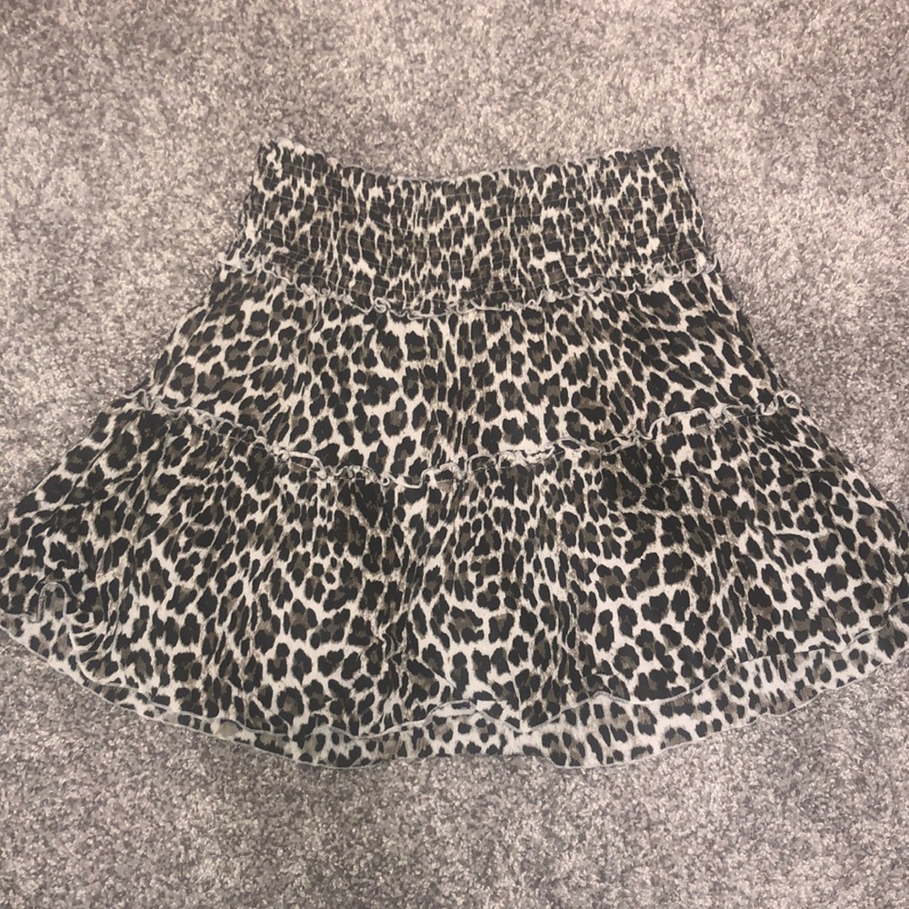 flowers by zoe leopard ruffle skirt